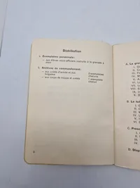 Fransk instruktionshæfte for granater