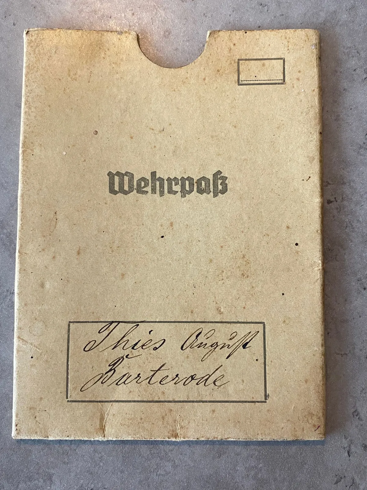Originalt tysk papomslag til wehrpasset