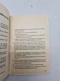 Fransk instruktionshæfte for granater