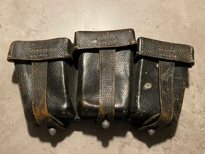 Original Kriegsmarine K98 taske - komplet med alle skillerum og remme - super stemplet bagpå