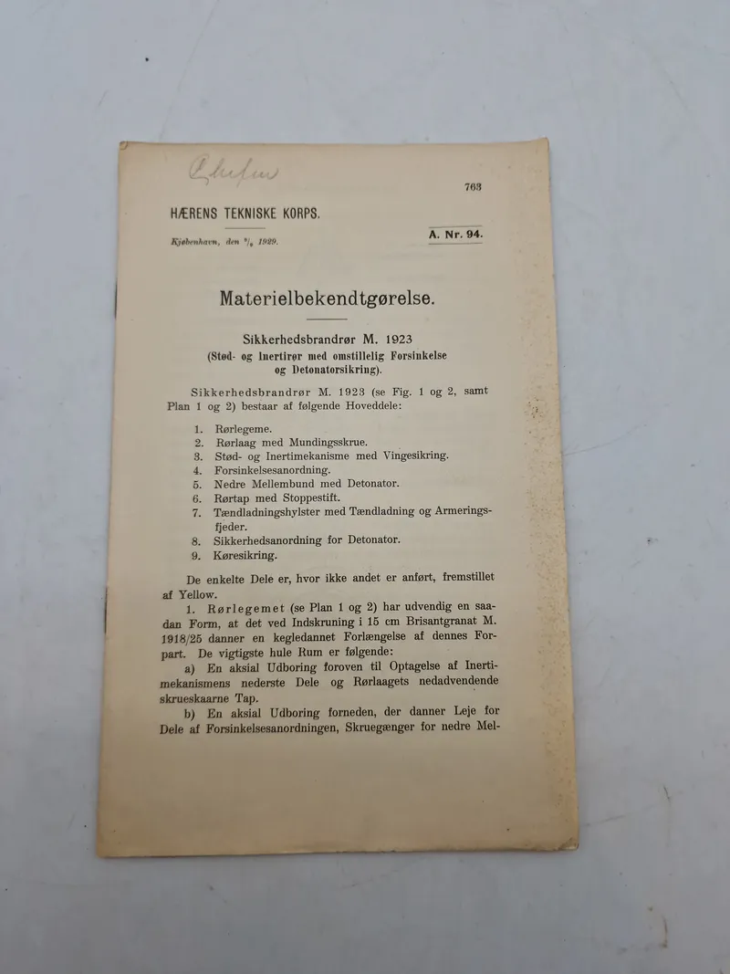 Sikkerhedsrør M. 1923