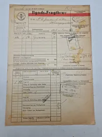 WW2 transport seddel Hærens krudtværk