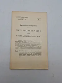 Navefortegnelse over Rustkammergenstande
