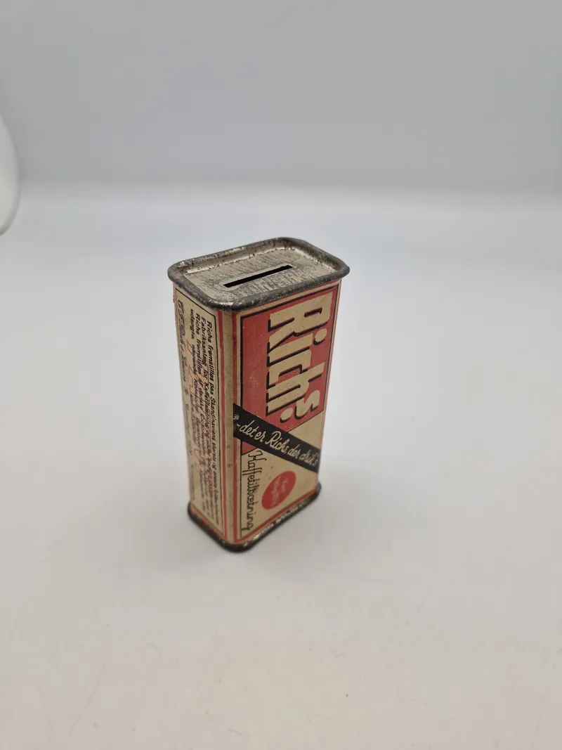 Sjælden original sparrebøsse fra tiden omkring ww2, lavet som Rich’s kaffeerstatning