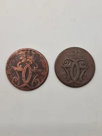 Lot originale danske skillingsmønter