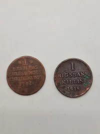 Lot originale danske skillingsmønter