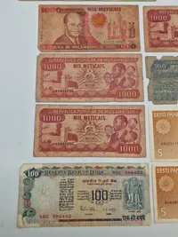 Lot originale pengesedler