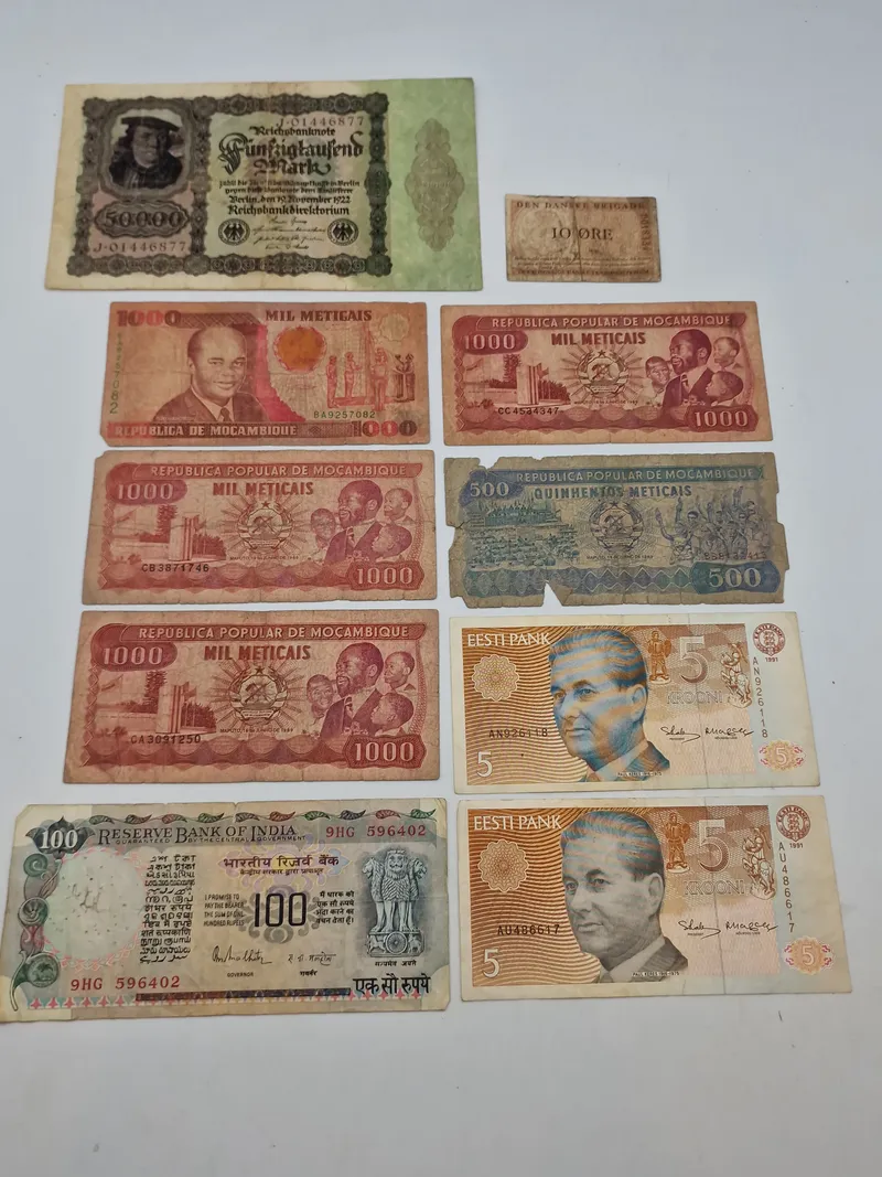 Lot originale pengesedler