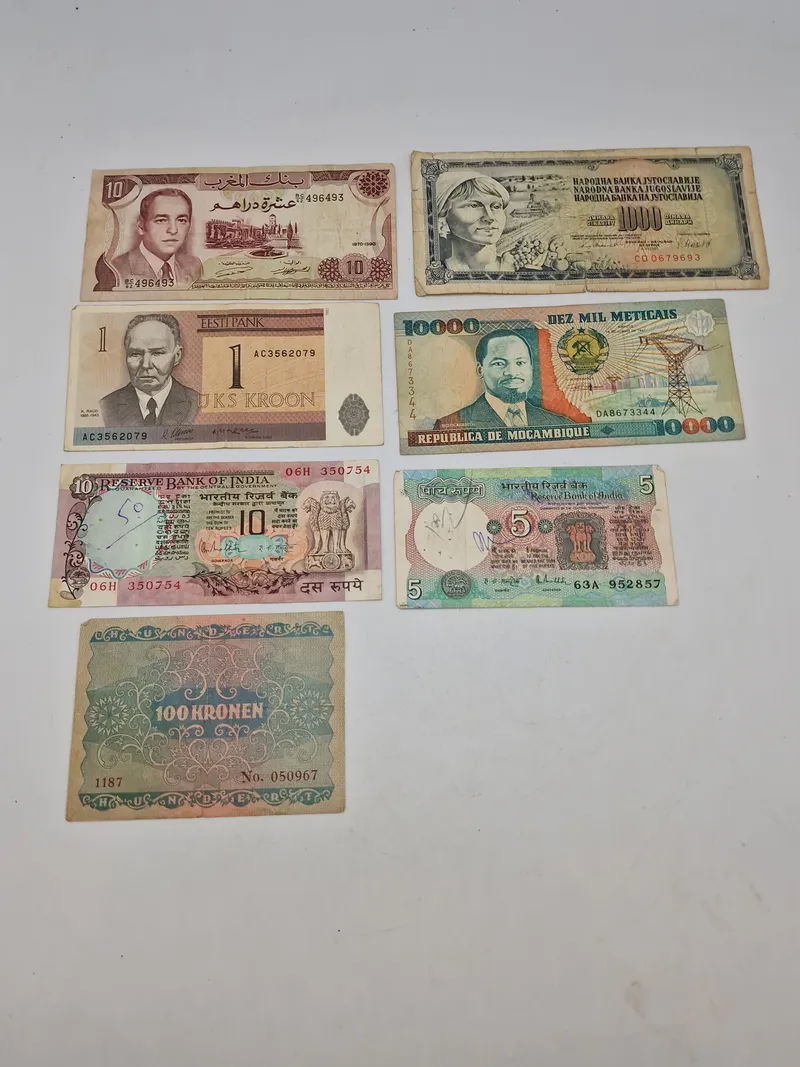 Lot originale pengesedler