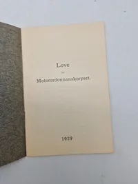 Love for motorordonanskorpset 1929