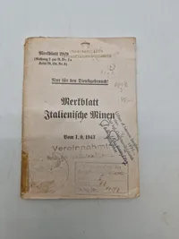 Original tysk tjenestebog, ww2 genbrugt i dk efter krigen