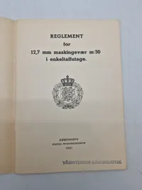 Reglement for 12,7 mm maskingevær