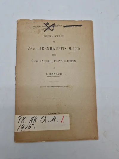 Beskrivelse af jernhaubits model 1910