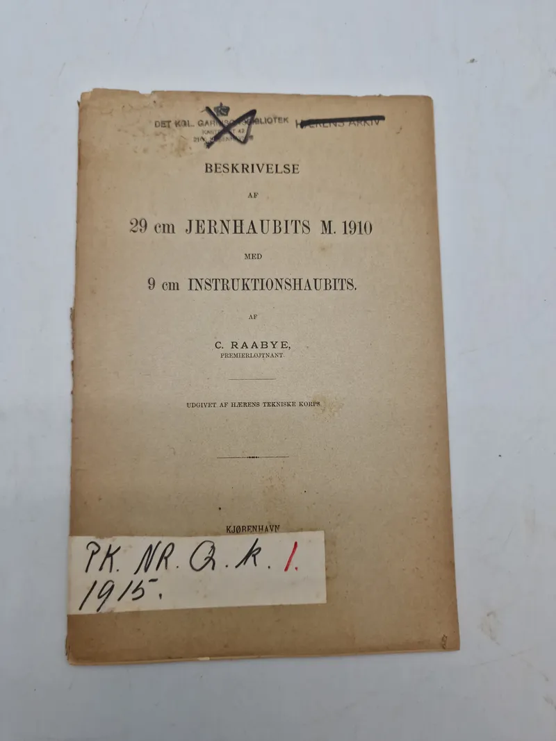 Beskrivelse af jernhaubits model 1910