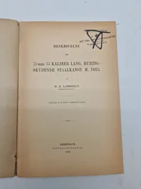 Beskrivelse af staalkanon model 1913