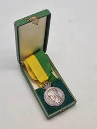 Original medalje, sølv, Gustav V, "Til langvarig tro tjeneste"