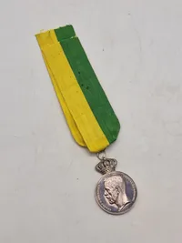 Original medalje, sølv, Gustav V, "Til langvarig tro tjeneste"
