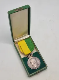 Original medalje, sølv, Gustav V, "Til langvarig tro tjeneste"
