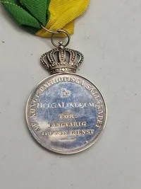 Original medalje, sølv, Gustav V, "Til langvarig tro tjeneste"