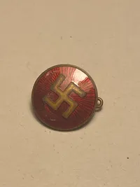 Ekstremt sjældent originalt dansk partiemblem fra Ejnar Vaabens først oprettede nazistparti (NSP) National Socialistisk Parti
