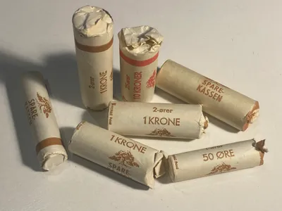 Samling uåbnede møntruller