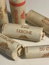 Samling uåbnede møntruller