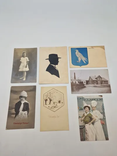 Samling antikke postkort