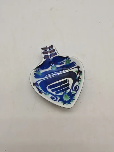 Original hjerteformet Aluminia Tenera kunstfajance Marianne Johnson asiet