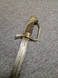 Original Dansk Artilleri Sabel model 1802 uden skede