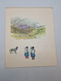 Samling grønlandske billeder i mappe