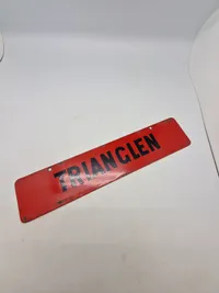 Originalt dobbeltsidet sporvogns skilt metal