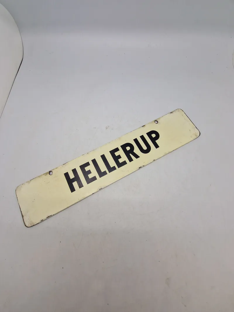 Originalt dobbeltsidet sporvogns skilt metal