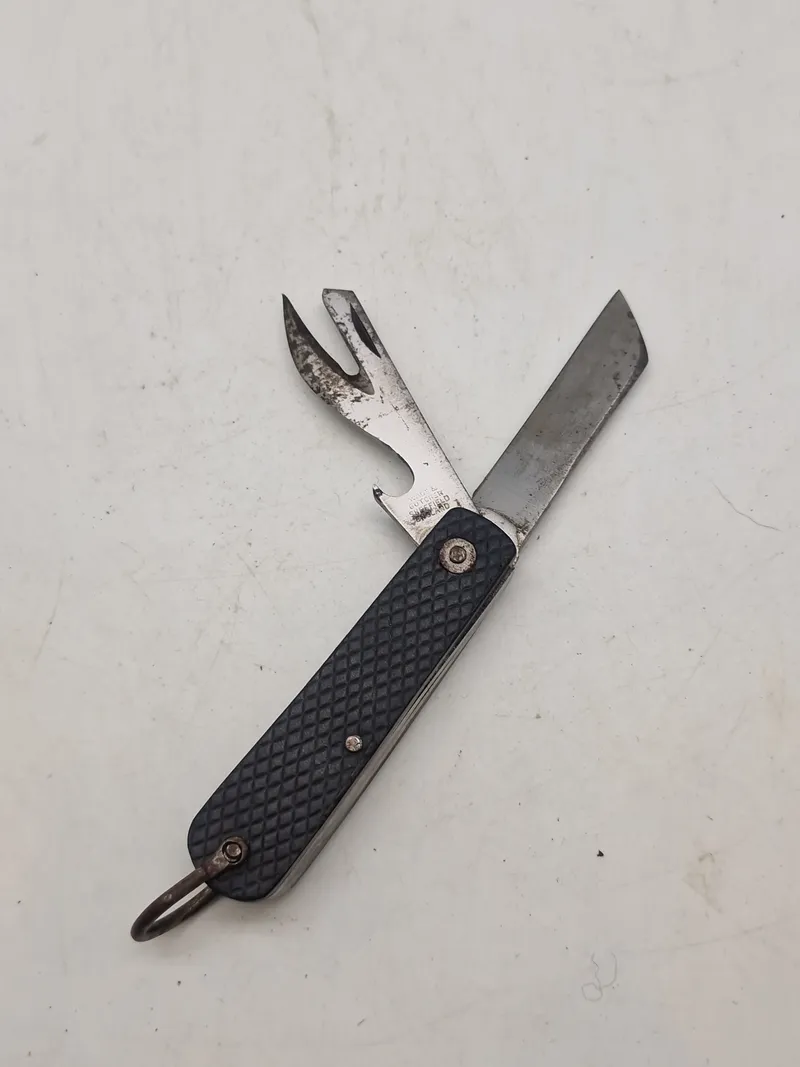 Original engelsk Sheffield foldekniv - anvendt i det danske forsvar som Foldekniv M/1945