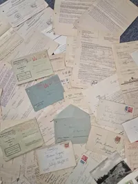Kæmpe lot originalt feltpost, fotos mm.