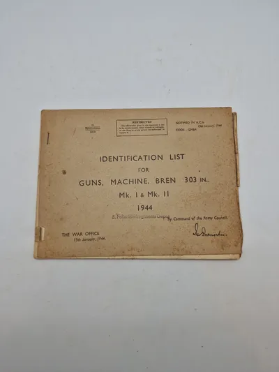 Identification List For Guns Machine Bren 303 In Mk I & Mk II - 1944