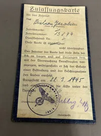 Ekstremt sjældent adgangs ID til Flyvestation Grove ( Karup ) WW2 for Dansker