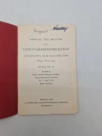 Forslag till vabenvårdsinstruktion -handvapen och kulsprutor - Brigade stemplet
