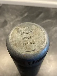 Sjælden original 2inch mortergranat med krop af træ brugt til undervisning