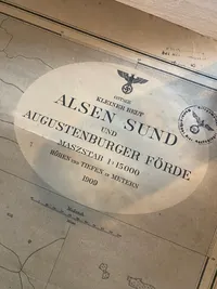 Sjældent stort Kriegsmarine kort over Als - kommer fra den tidligere SS frivillige Henry Ellef Rasmussen