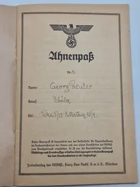Originalt tysk Ahnenpas - ww2