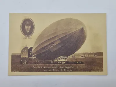 Originalt postkort med motiv af Graff Zeppelin