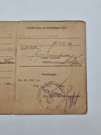Original tysk passerseddel givet til dansk vognmand