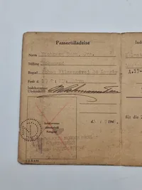 Original tysk passerseddel givet til dansk vognmand
