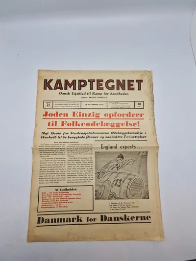 Originalt eks af den dansk nazistiske avis “Kamptegnet”