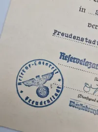 Originalt urkunde på verwundetenabzeichen 3.kl