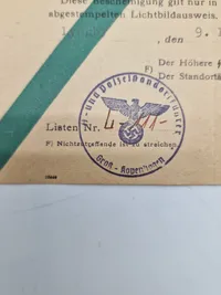 Original dansk køretilladelse, ww2 - bemærk den er Waffen SS stemplet