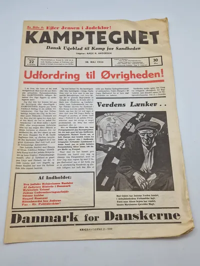 Originalt eks af den dansk nazistiske avis “Kamptegnet”