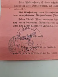 Originalt tysk wehrpas mm.