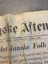 Original dansk besættelsesavis - 9.april 1940