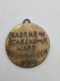 Original Bayrisches Schützenkorps / Freikorps v. Epp Erinnerungsmedaille der Radfahr-Komp. 41 Stabskompanie v. Epp Weihnachten  (ehemals Bayerisches Schützenkorps) 1919